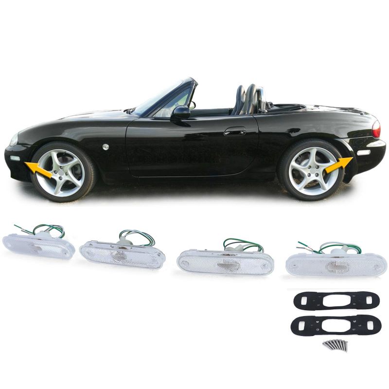 Clear glass side marker lights / reflectors NA/NB(FL) - ECE APPROVED